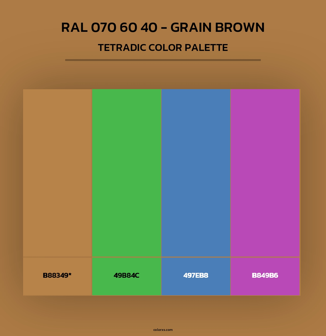RAL 070 60 40 - Grain Brown - Tetradic Color Palette