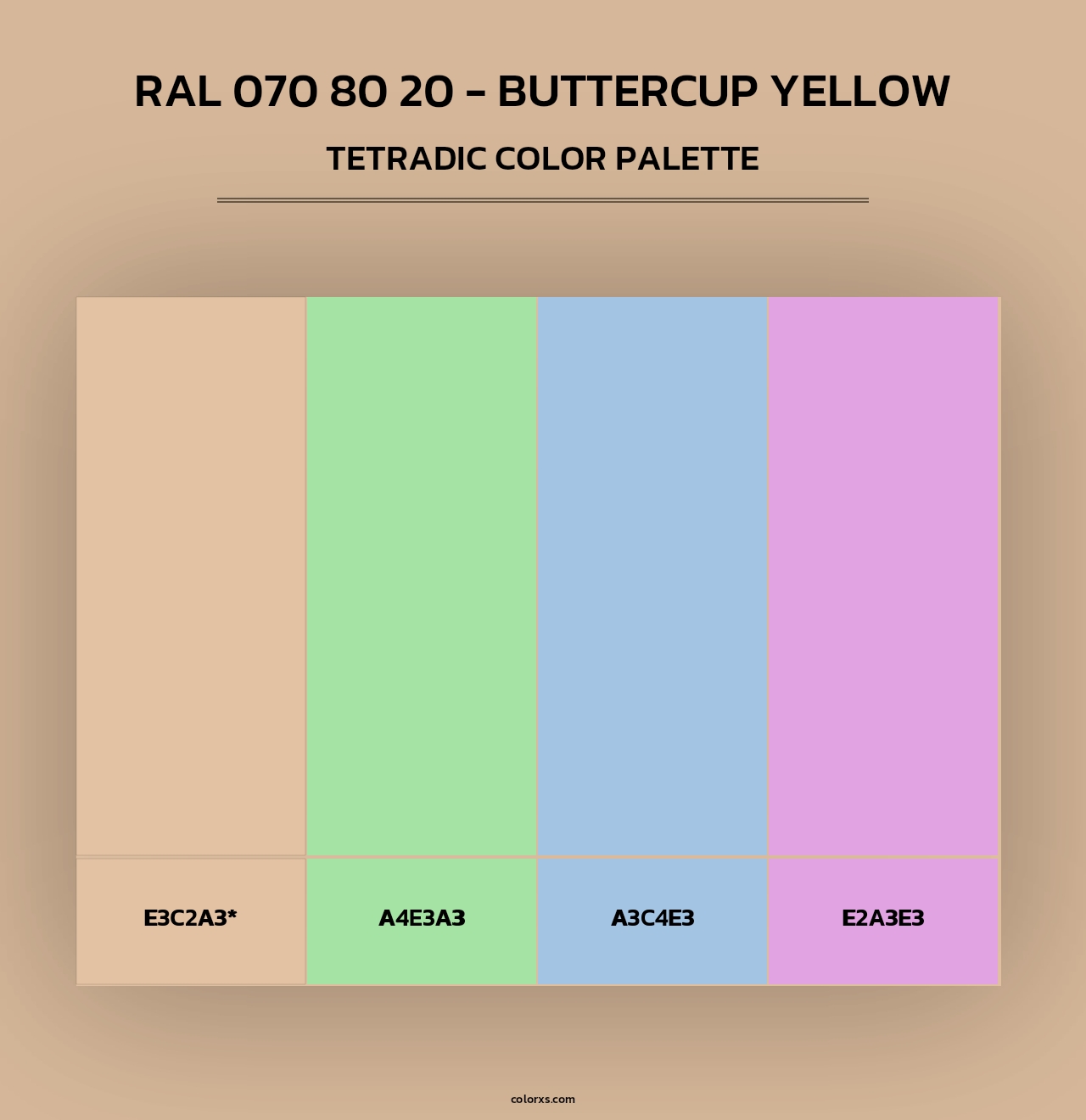 RAL 070 80 20 - Buttercup Yellow - Tetradic Color Palette