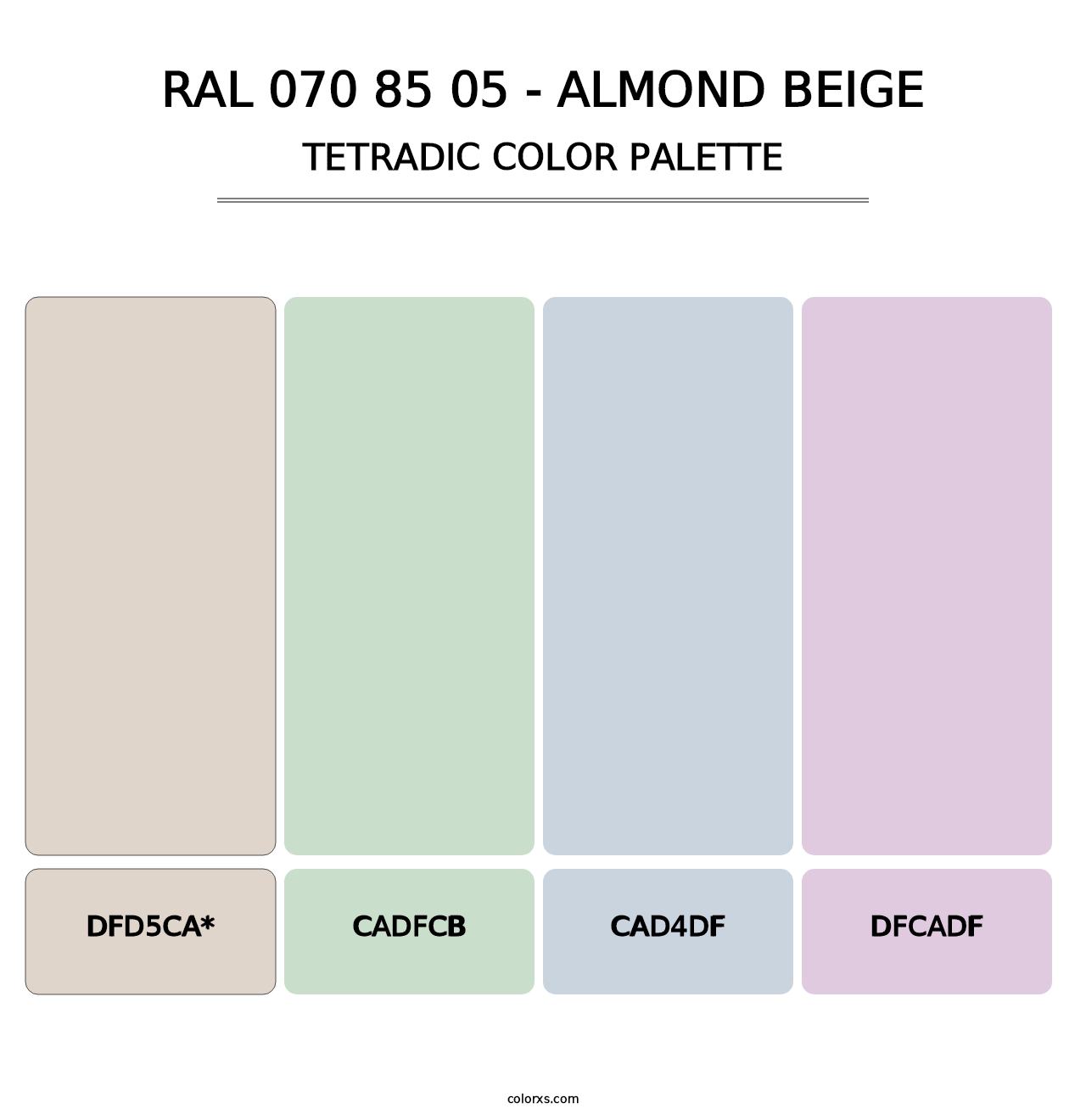 RAL 070 85 05 - Almond Beige - Tetradic Color Palette