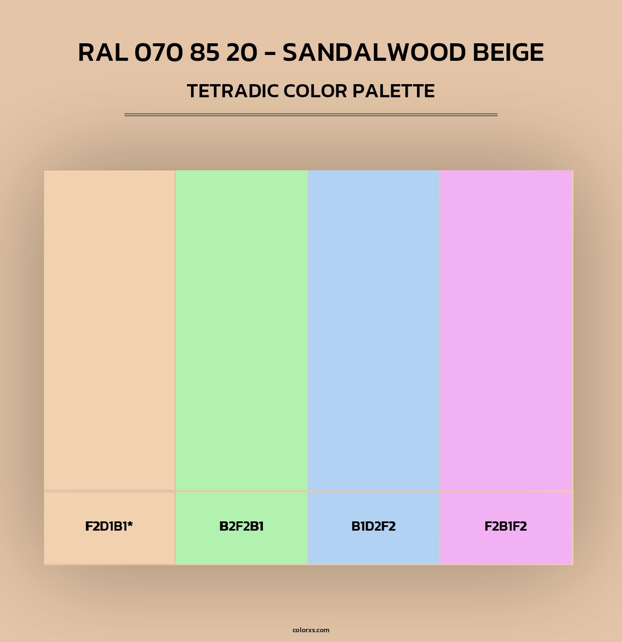 RAL 070 85 20 - Sandalwood Beige - Tetradic Color Palette