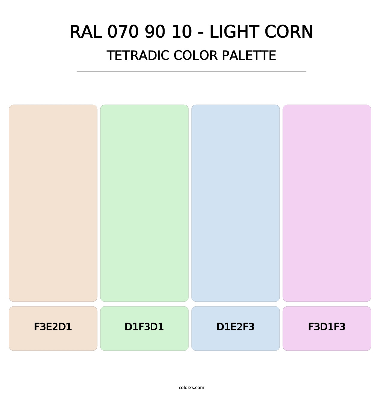 RAL 070 90 10 - Light Corn - Tetradic Color Palette