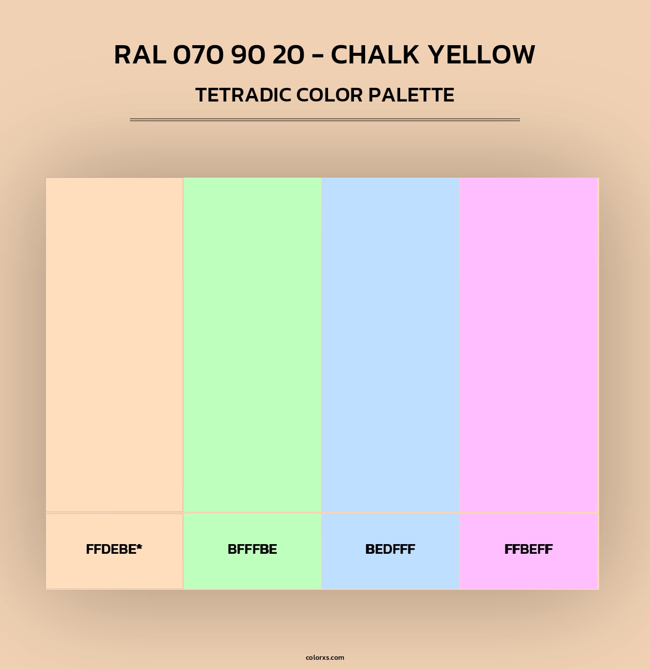 RAL 070 90 20 - Chalk Yellow - Tetradic Color Palette