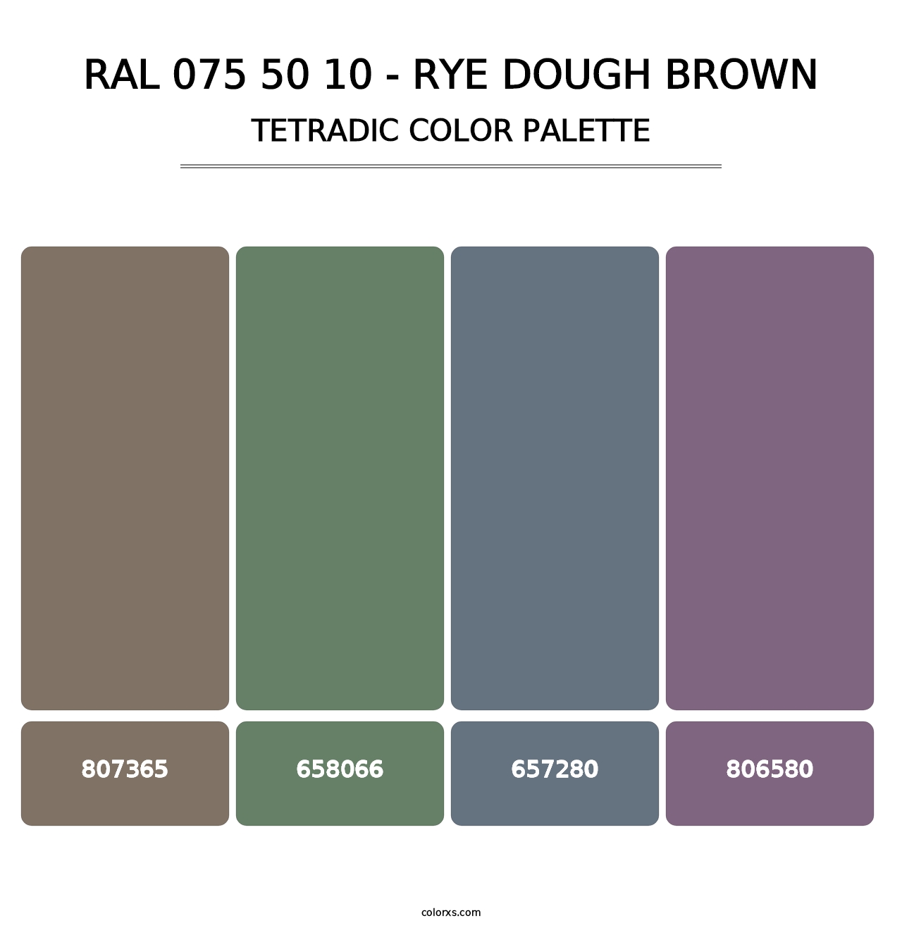 RAL 075 50 10 - Rye Dough Brown - Tetradic Color Palette