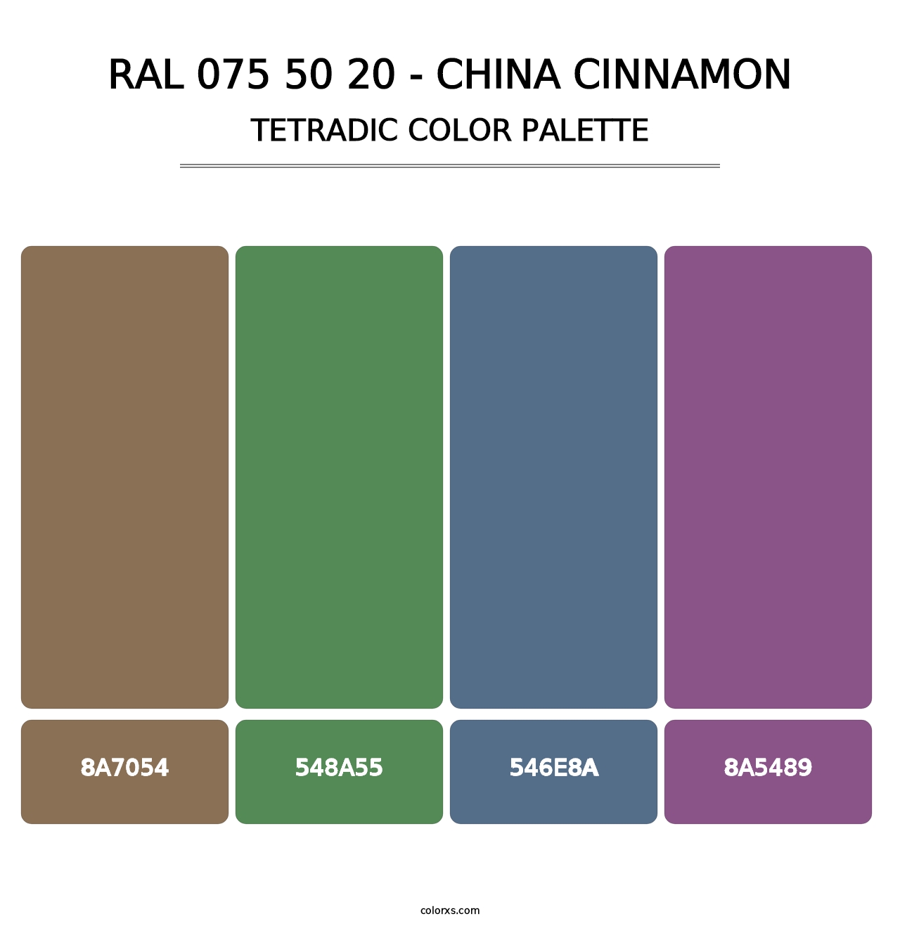 RAL 075 50 20 - China Cinnamon - Tetradic Color Palette