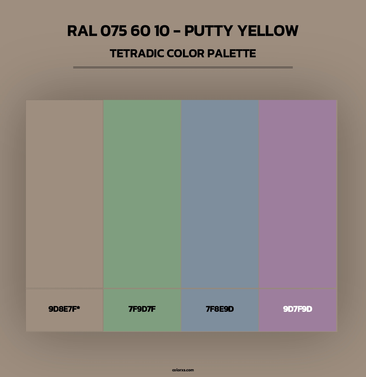 RAL 075 60 10 - Putty Yellow - Tetradic Color Palette