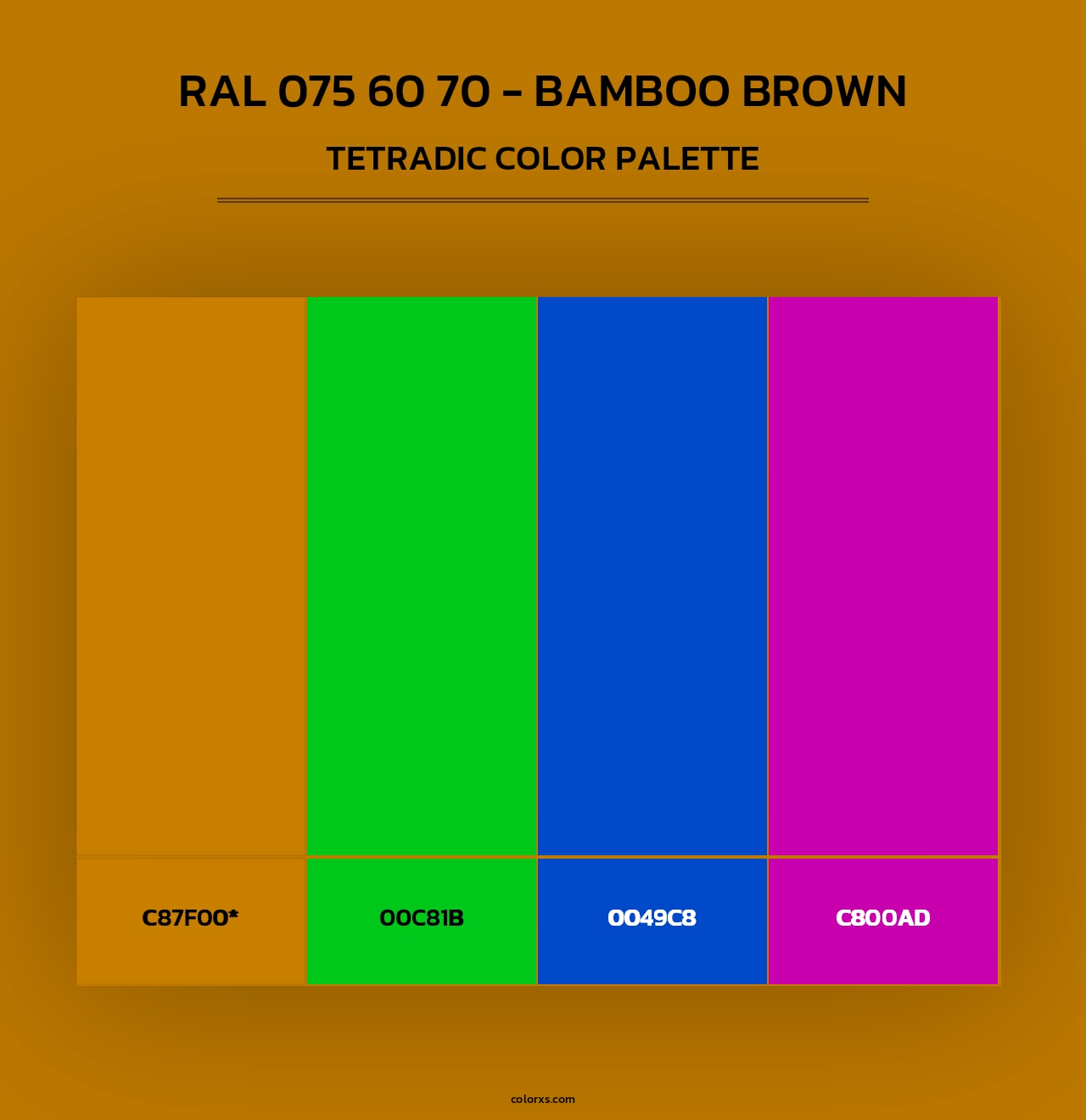 RAL 075 60 70 - Bamboo Brown - Tetradic Color Palette