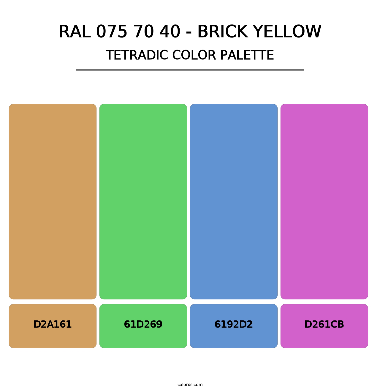 RAL 075 70 40 - Brick Yellow - Tetradic Color Palette