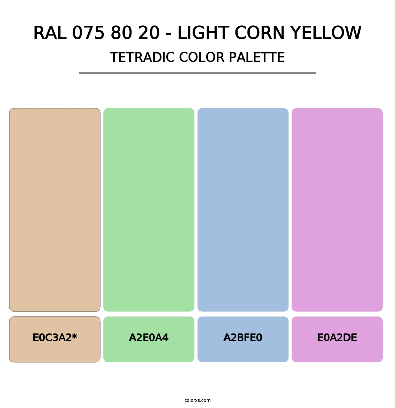 RAL 075 80 20 - Light Corn Yellow - Tetradic Color Palette