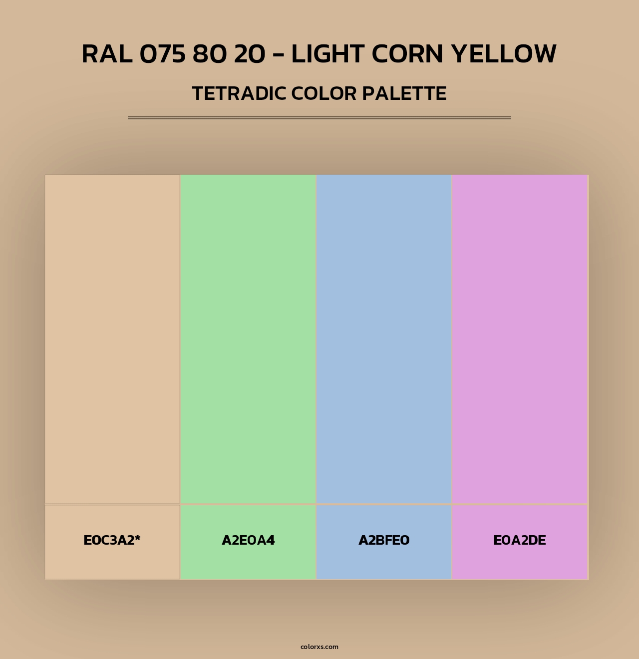 RAL 075 80 20 - Light Corn Yellow - Tetradic Color Palette
