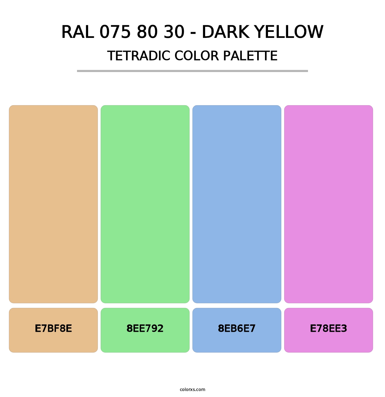 RAL 075 80 30 - Dark Yellow - Tetradic Color Palette