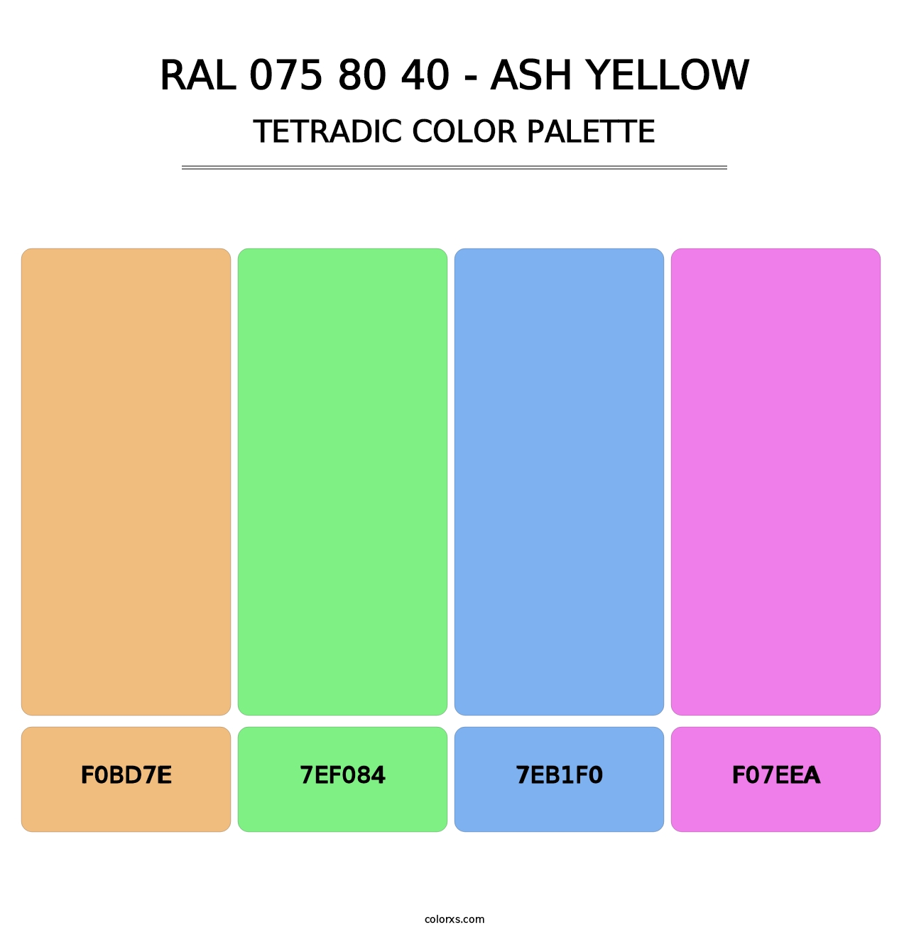 RAL 075 80 40 - Ash Yellow - Tetradic Color Palette