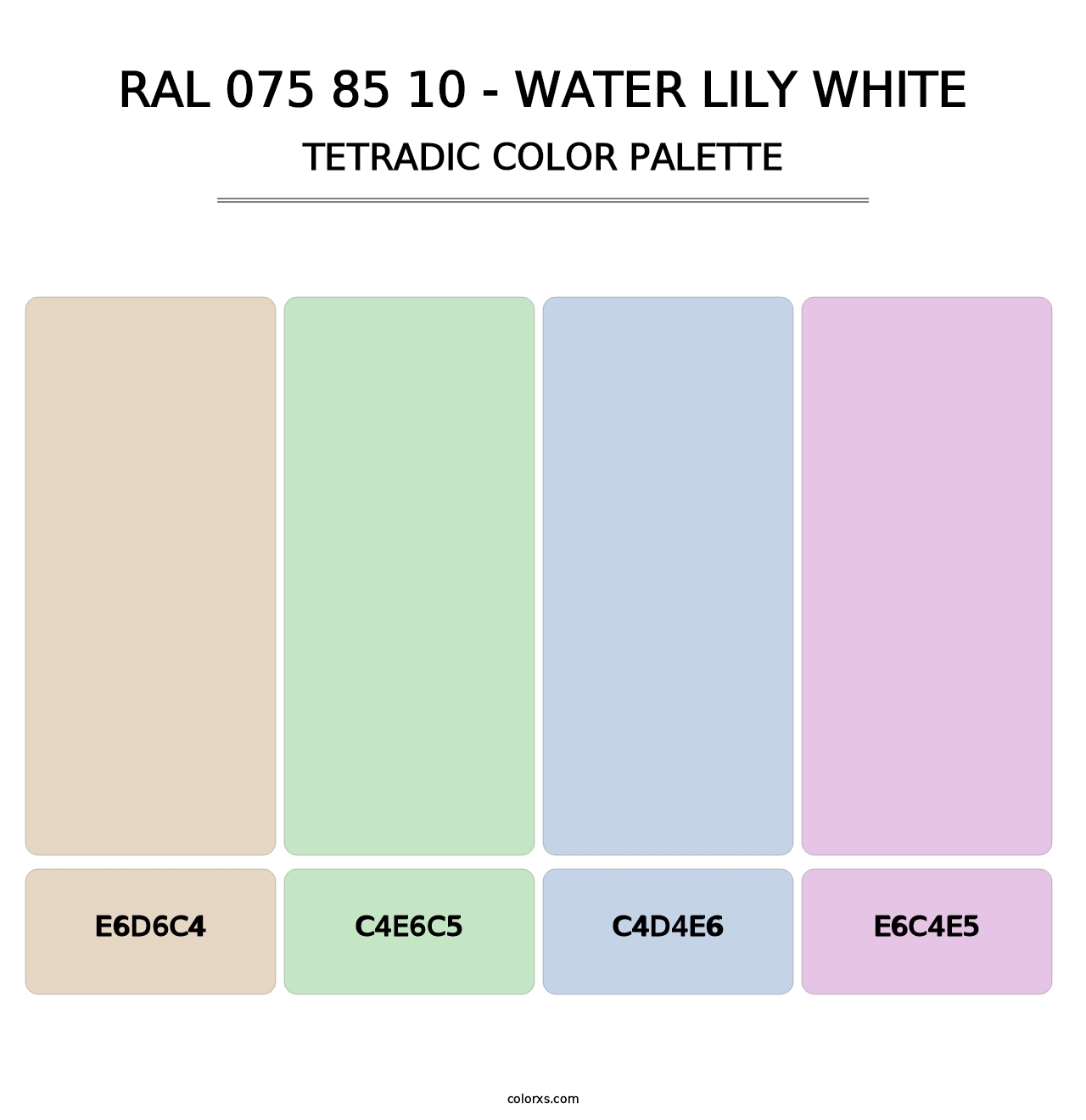 RAL 075 85 10 - Water Lily White - Tetradic Color Palette