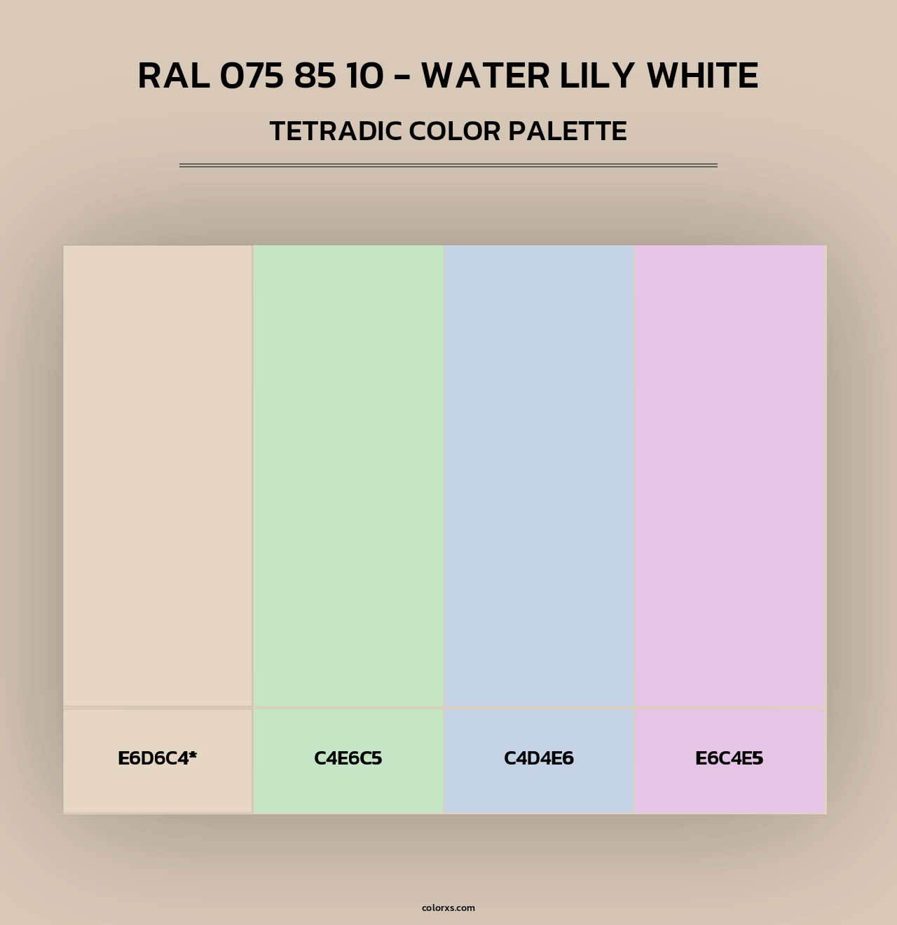 RAL 075 85 10 - Water Lily White - Tetradic Color Palette