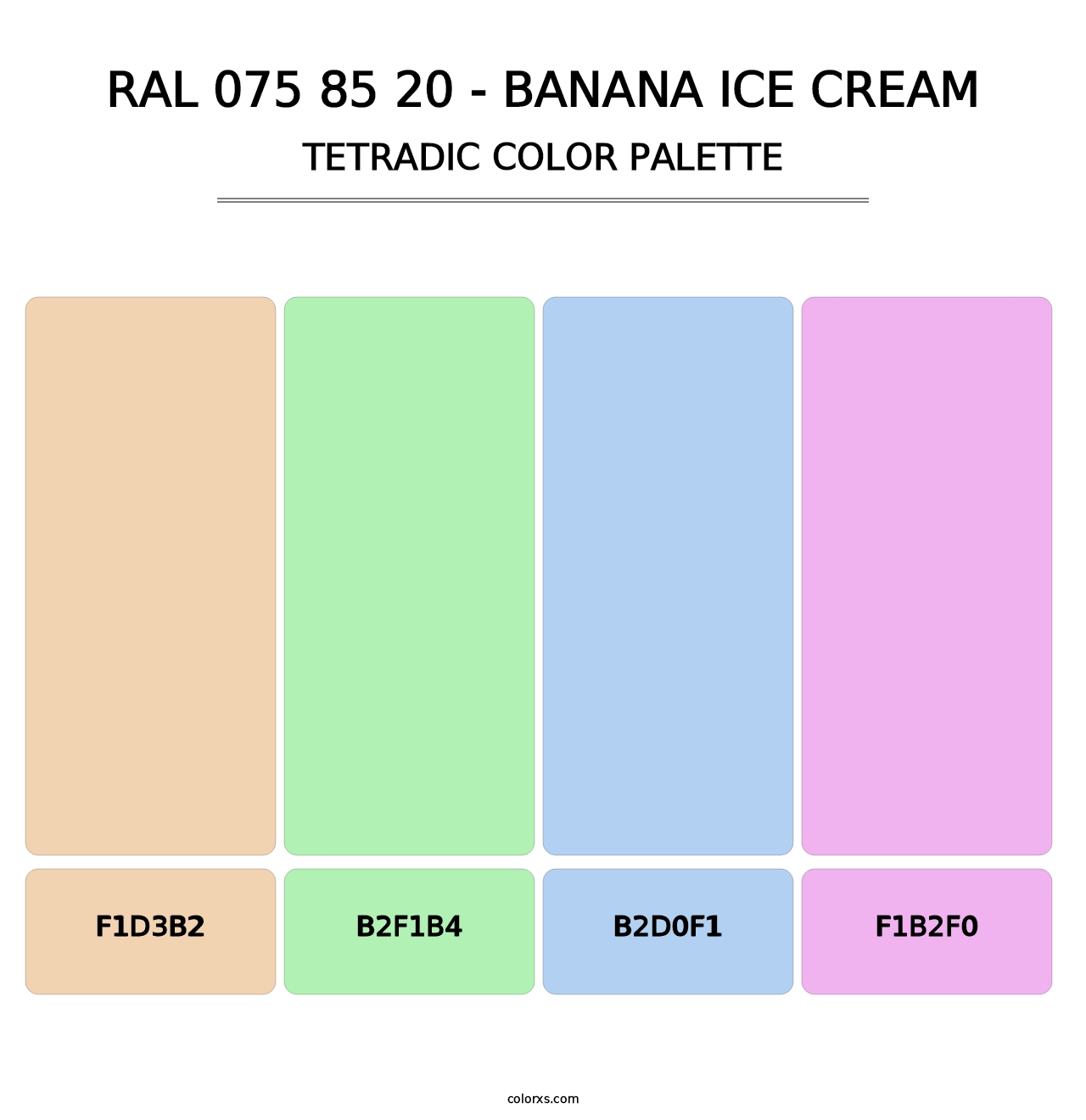 RAL 075 85 20 - Banana Ice Cream - Tetradic Color Palette