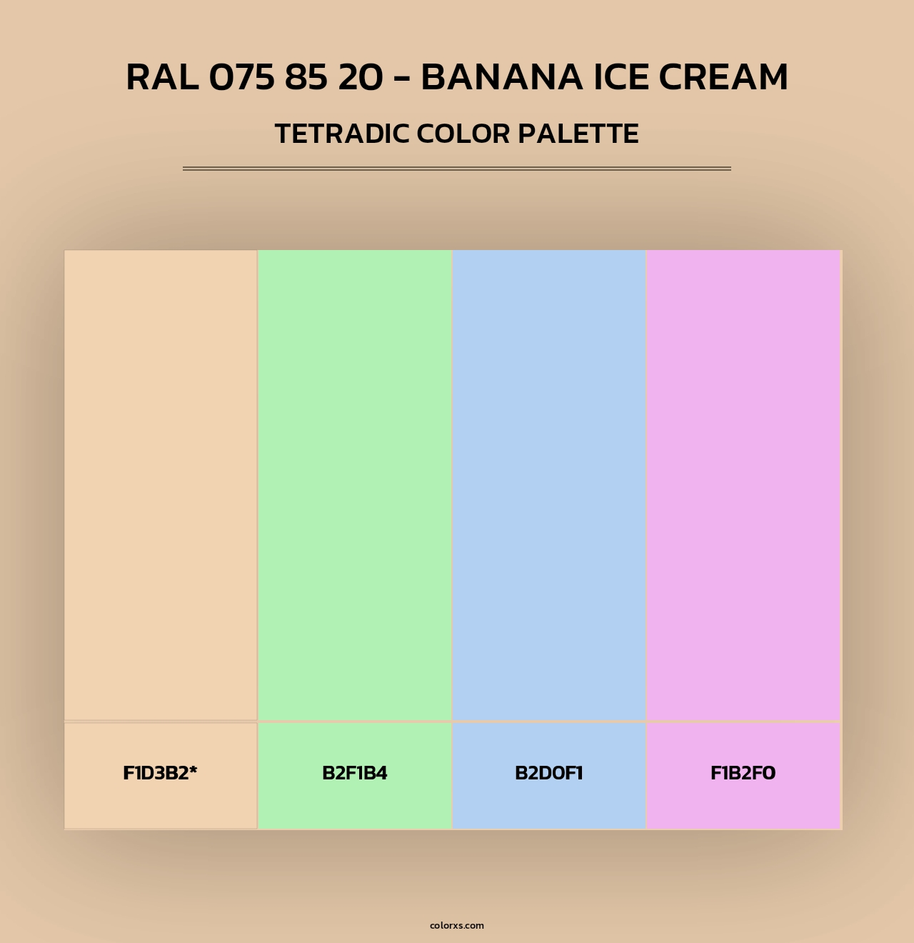 RAL 075 85 20 - Banana Ice Cream - Tetradic Color Palette
