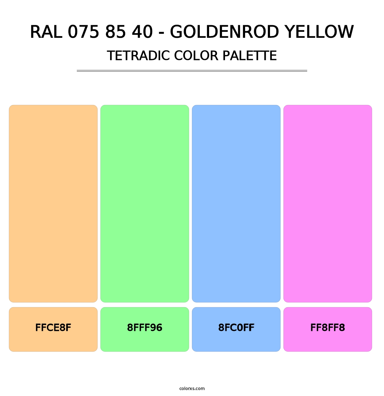 RAL 075 85 40 - Goldenrod Yellow - Tetradic Color Palette