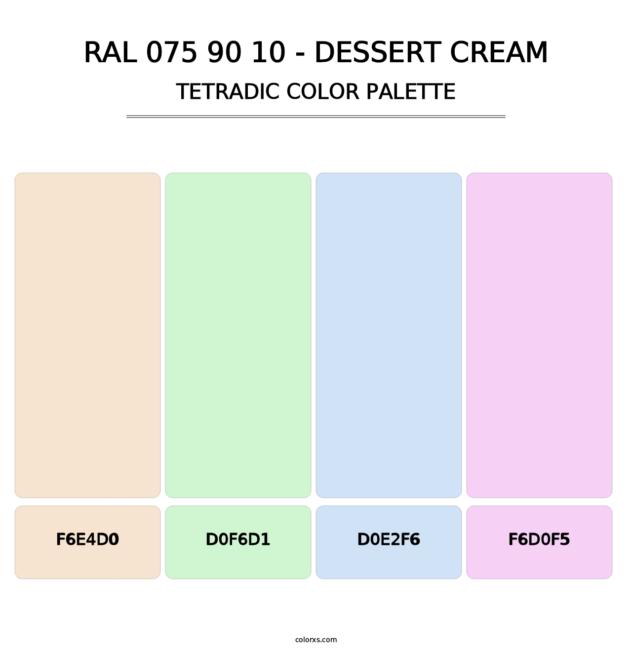 RAL 075 90 10 - Dessert Cream - Tetradic Color Palette