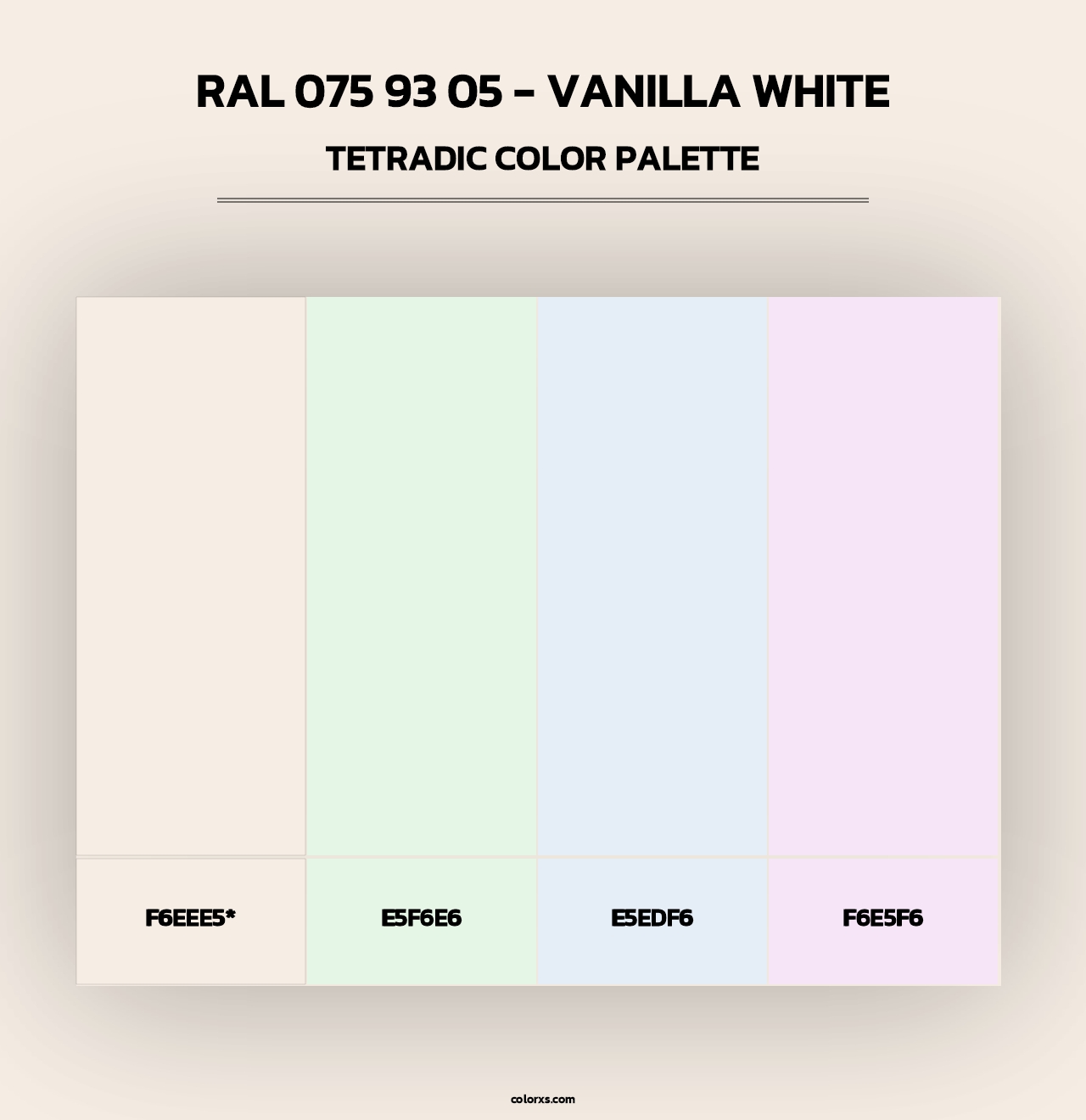 RAL 075 93 05 - Vanilla White - Tetradic Color Palette
