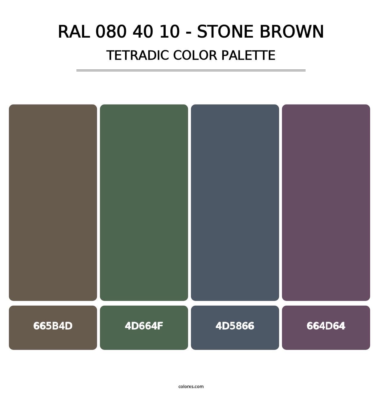RAL 080 40 10 - Stone Brown - Tetradic Color Palette
