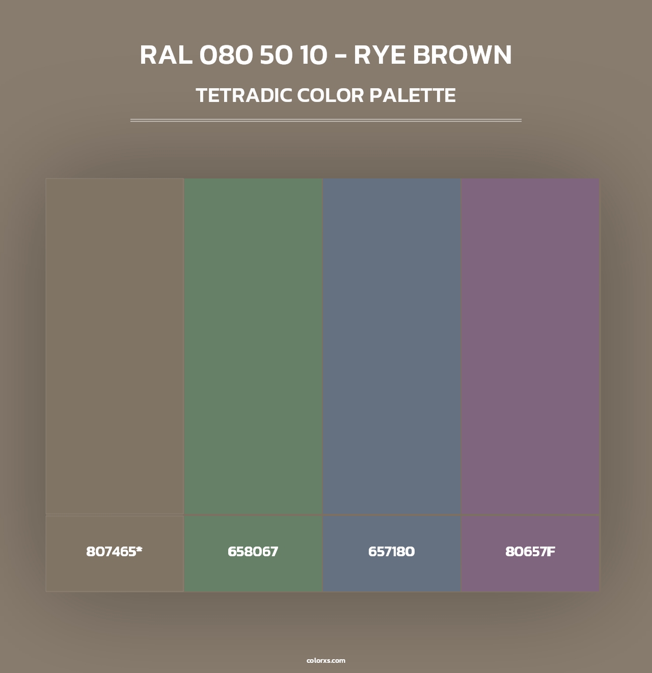 RAL 080 50 10 - Rye Brown - Tetradic Color Palette