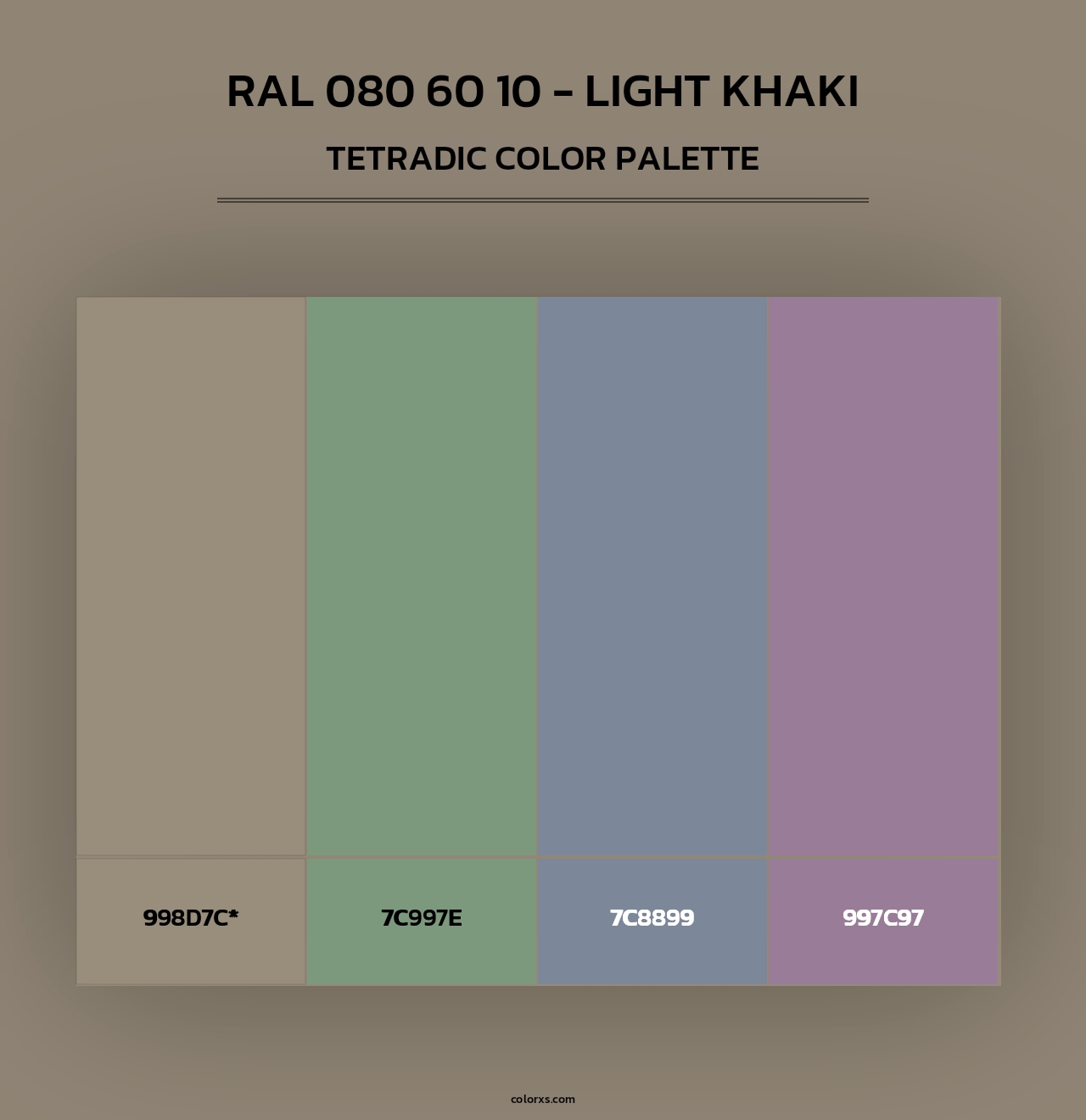 RAL 080 60 10 - Light Khaki - Tetradic Color Palette