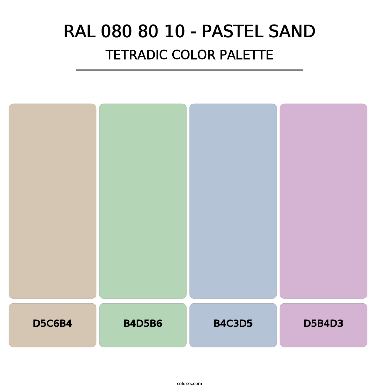 RAL 080 80 10 - Pastel Sand - Tetradic Color Palette