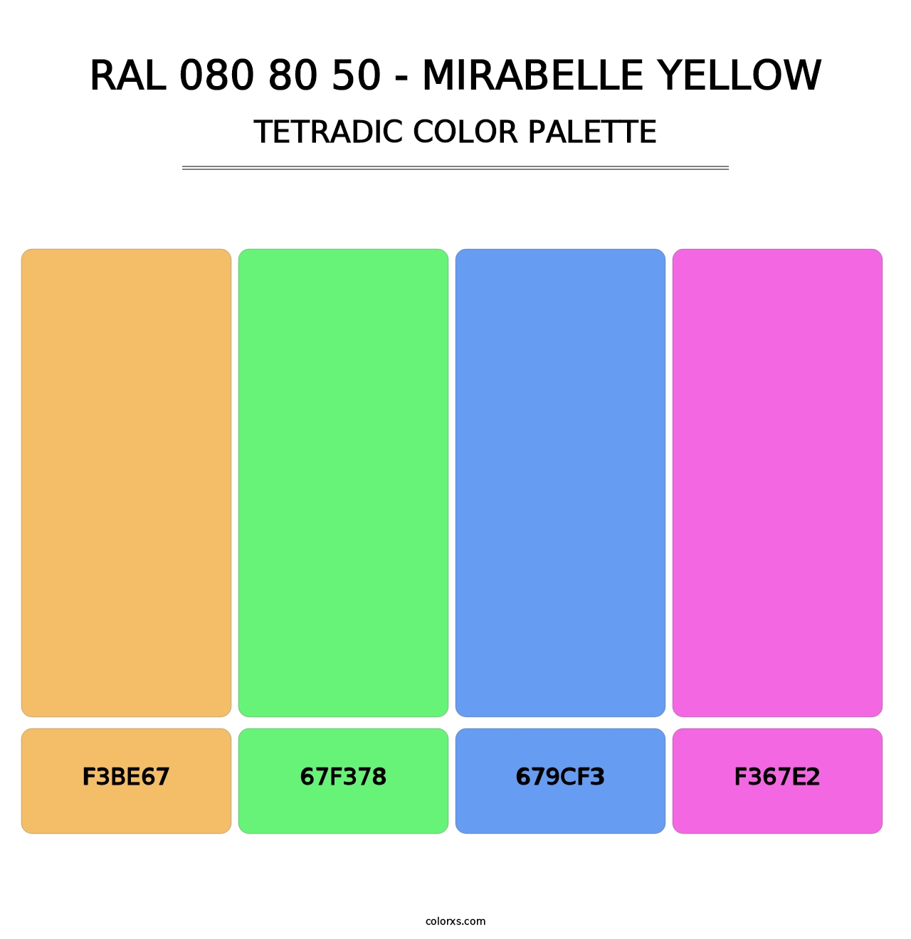 RAL 080 80 50 - Mirabelle Yellow - Tetradic Color Palette