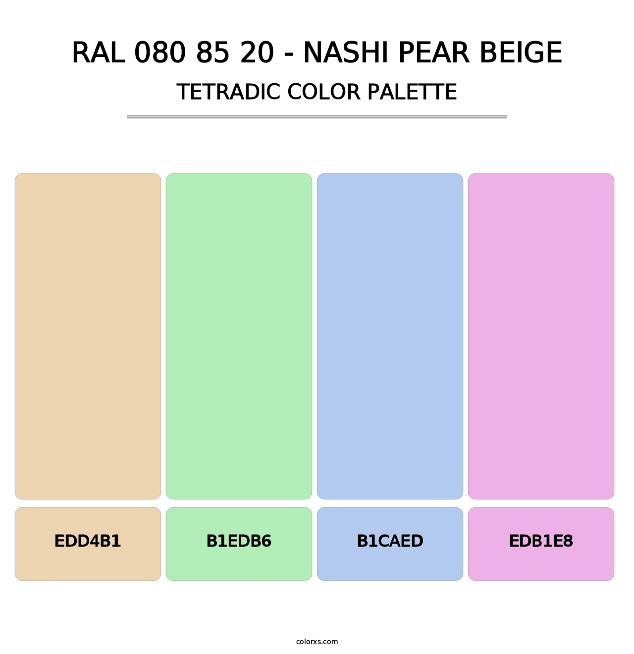 RAL 080 85 20 - Nashi Pear Beige - Tetradic Color Palette