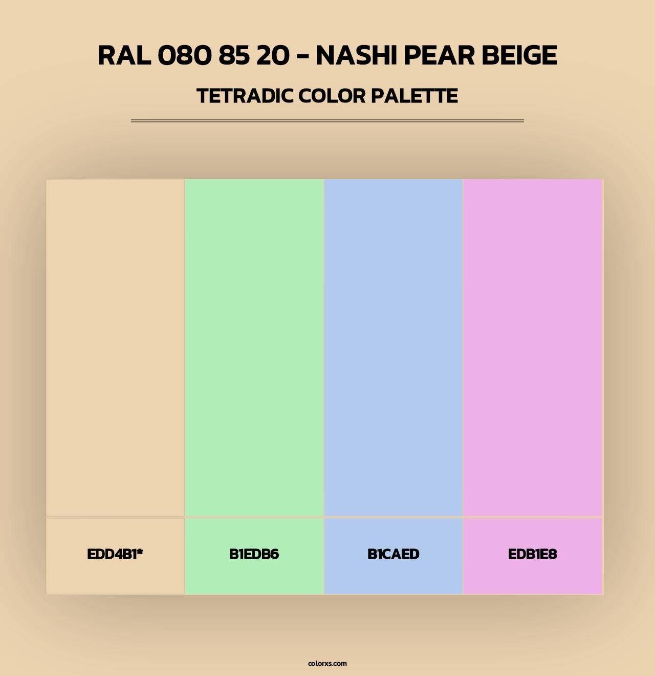 RAL 080 85 20 - Nashi Pear Beige - Tetradic Color Palette