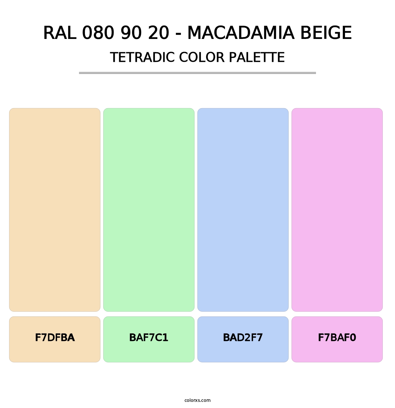 RAL 080 90 20 - Macadamia Beige - Tetradic Color Palette