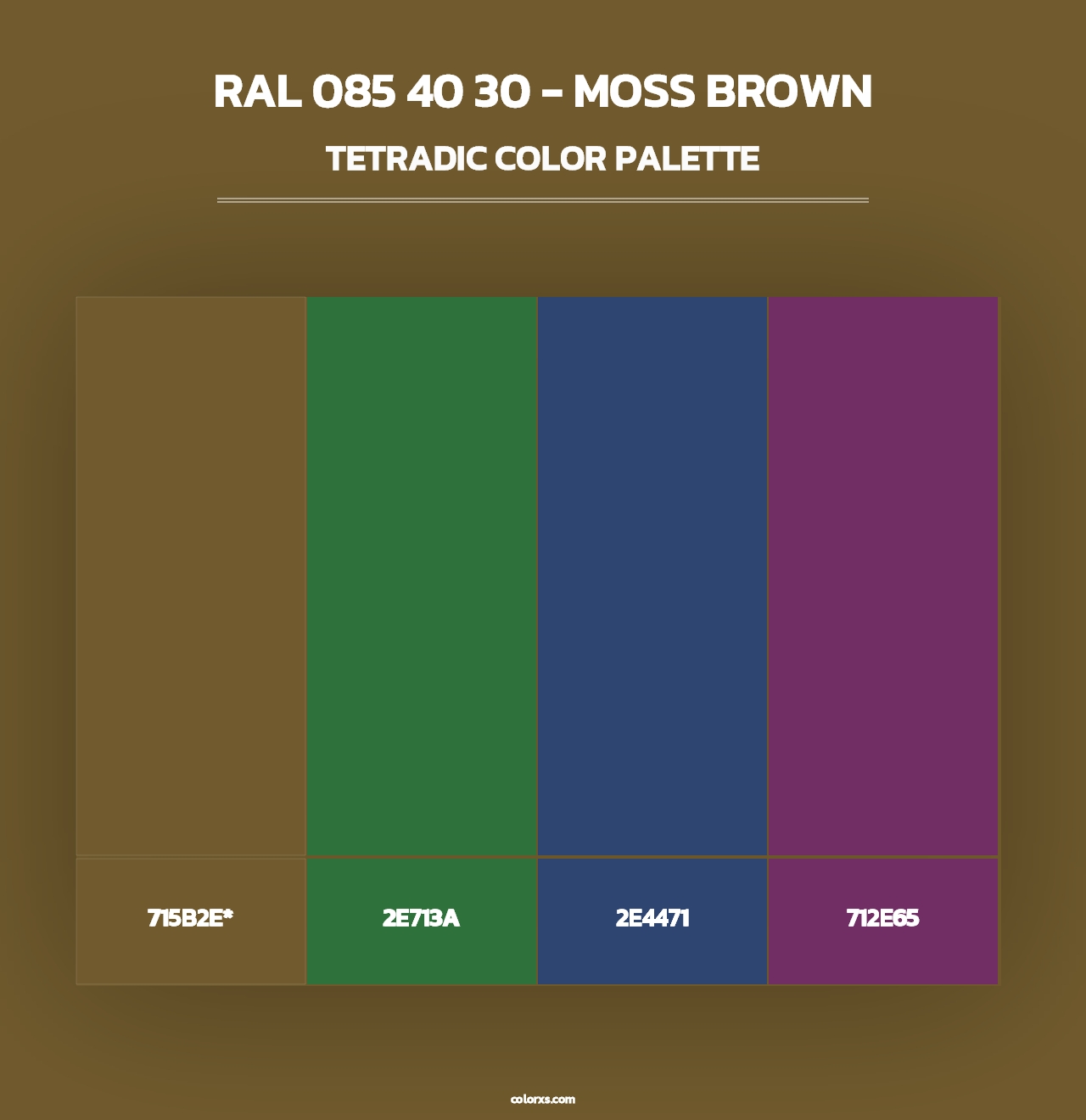 RAL 085 40 30 - Moss Brown - Tetradic Color Palette