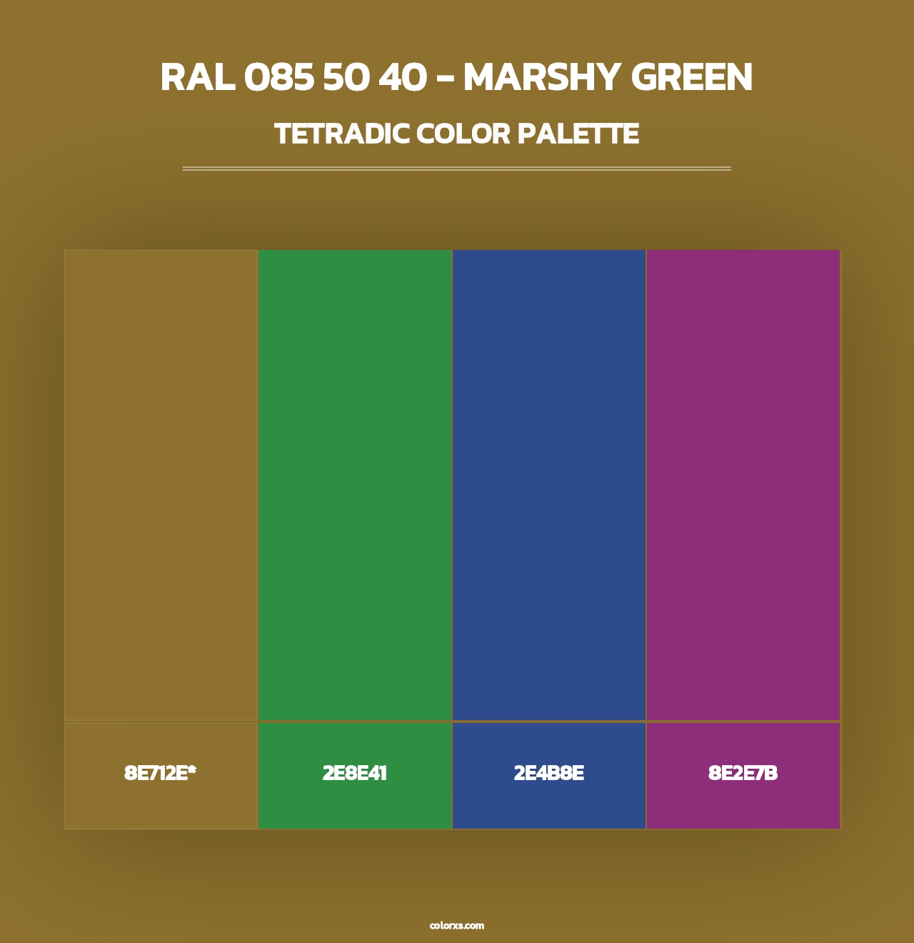 RAL 085 50 40 - Marshy Green - Tetradic Color Palette