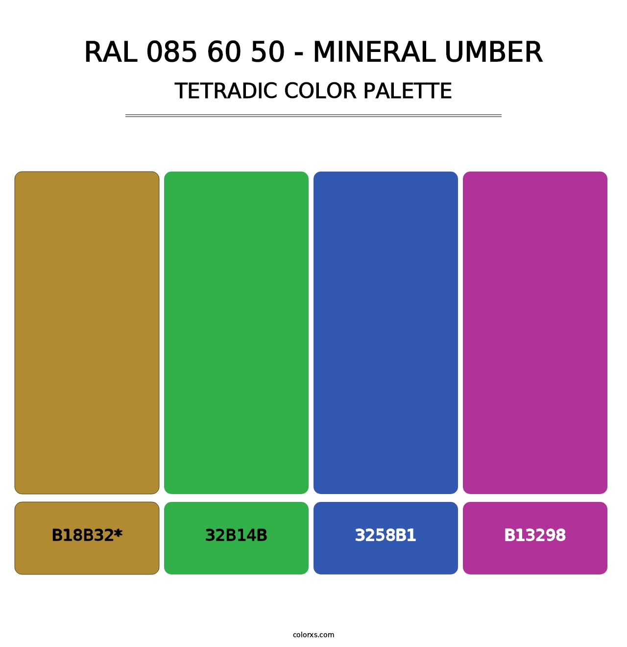 RAL 085 60 50 - Mineral Umber - Tetradic Color Palette