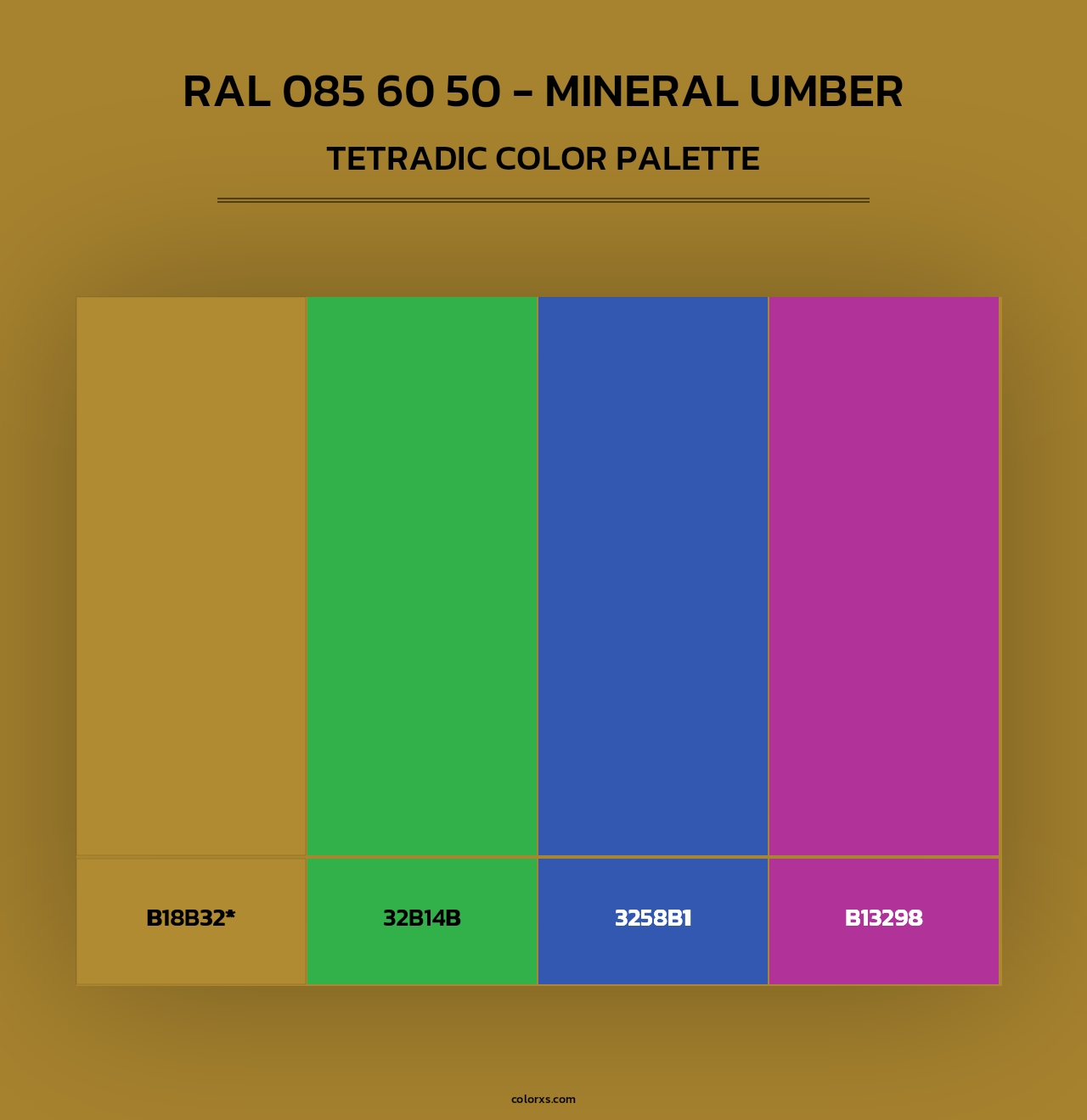 RAL 085 60 50 - Mineral Umber - Tetradic Color Palette