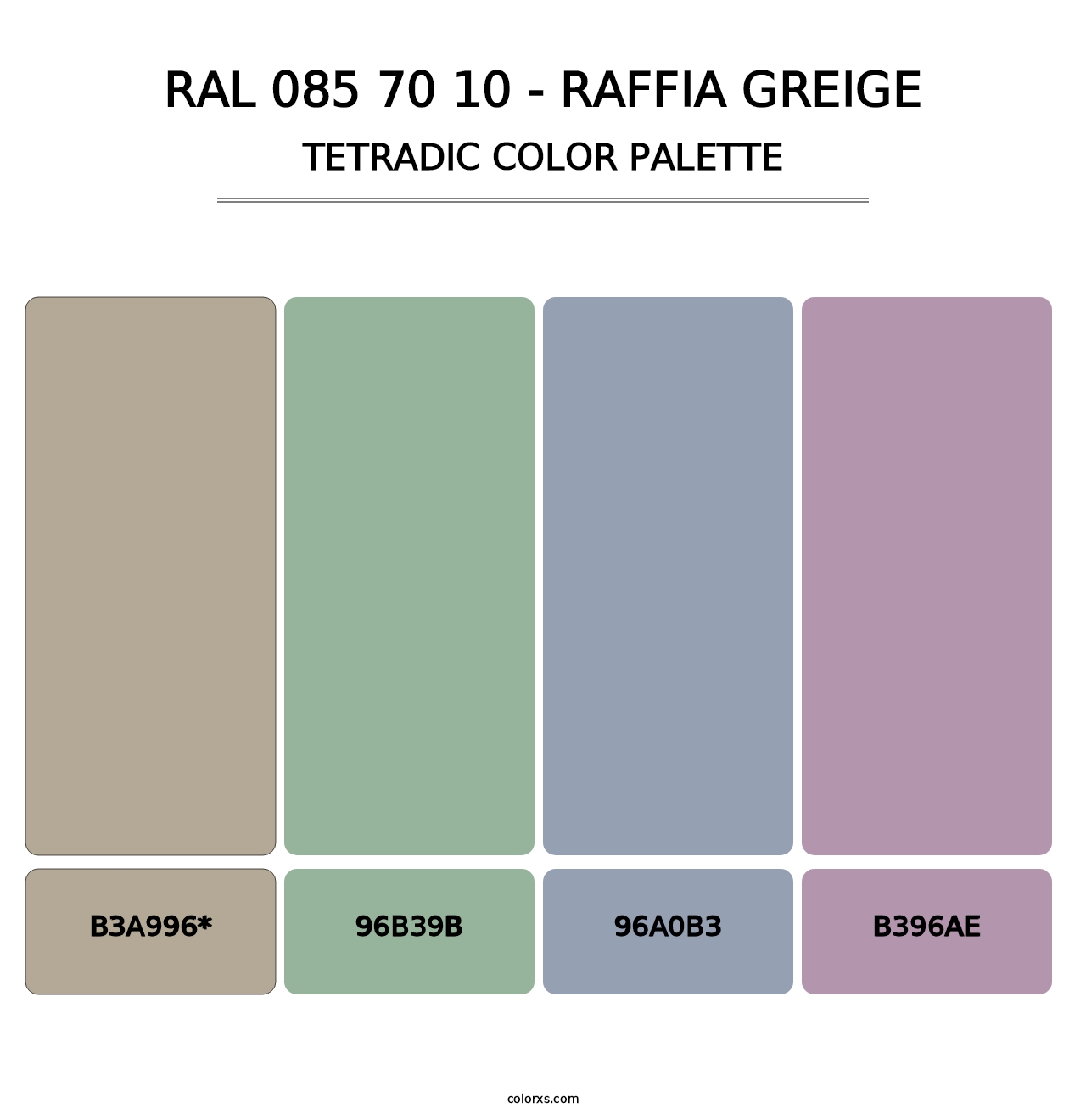 RAL 085 70 10 - Raffia Greige - Tetradic Color Palette