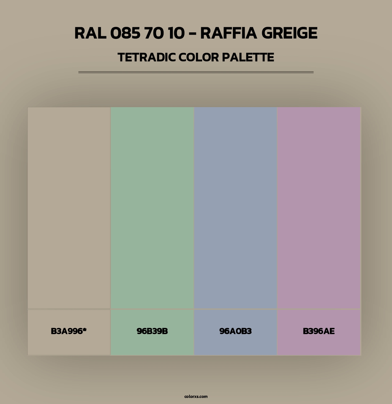 RAL 085 70 10 - Raffia Greige - Tetradic Color Palette