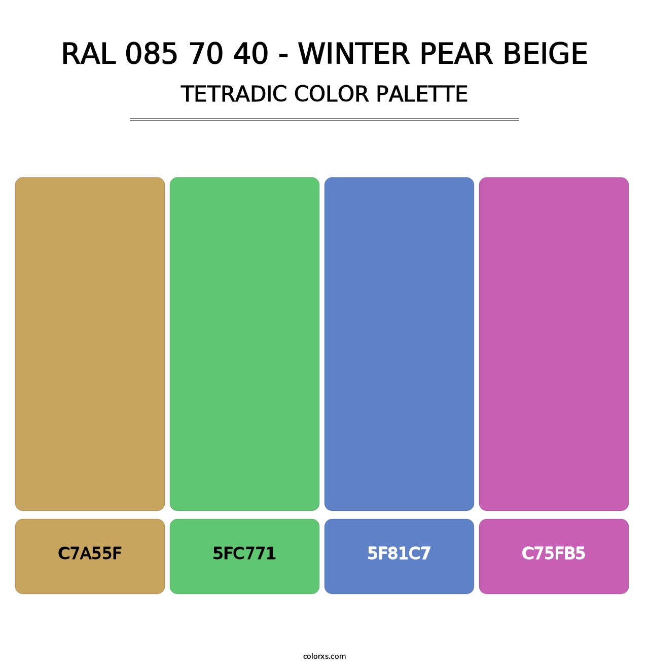 RAL 085 70 40 - Winter Pear Beige - Tetradic Color Palette