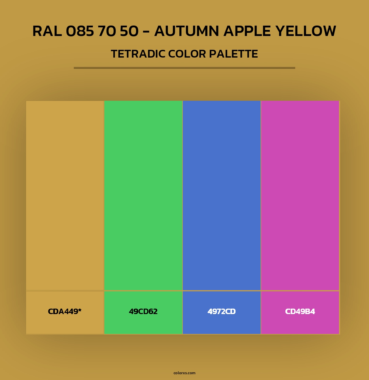 RAL 085 70 50 - Autumn Apple Yellow - Tetradic Color Palette