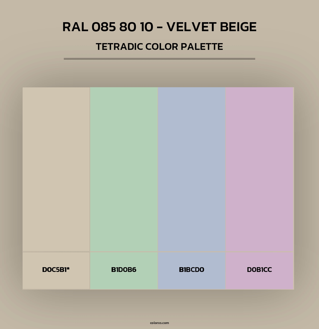RAL 085 80 10 - Velvet Beige - Tetradic Color Palette