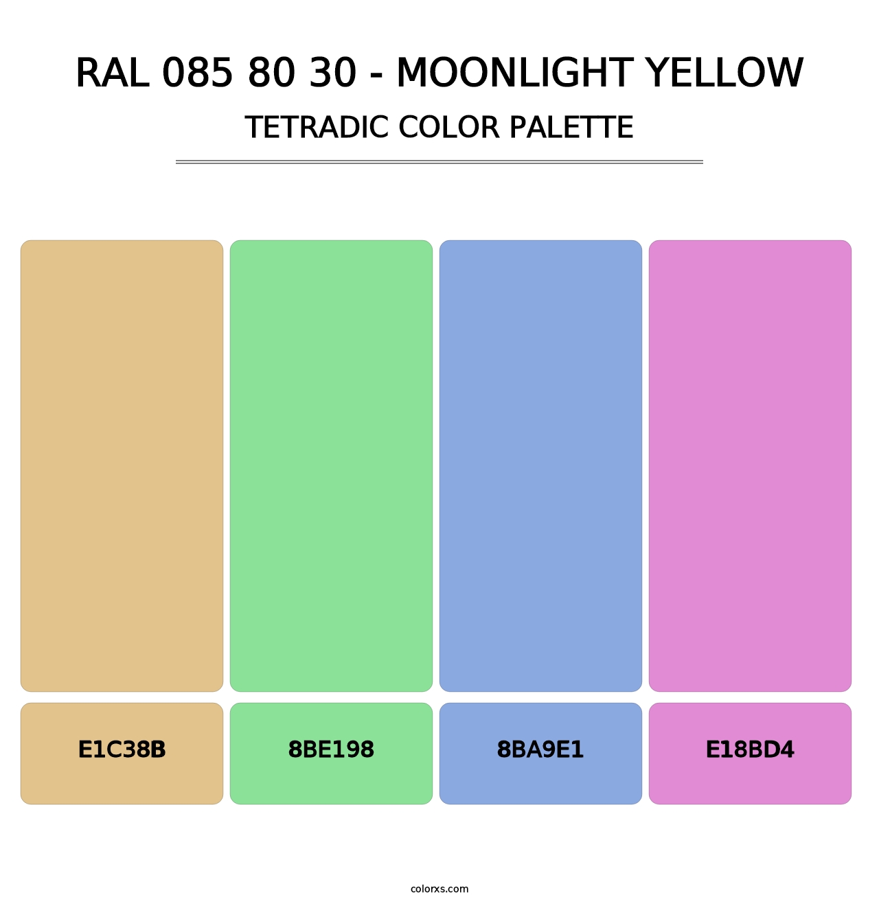 RAL 085 80 30 - Moonlight Yellow - Tetradic Color Palette