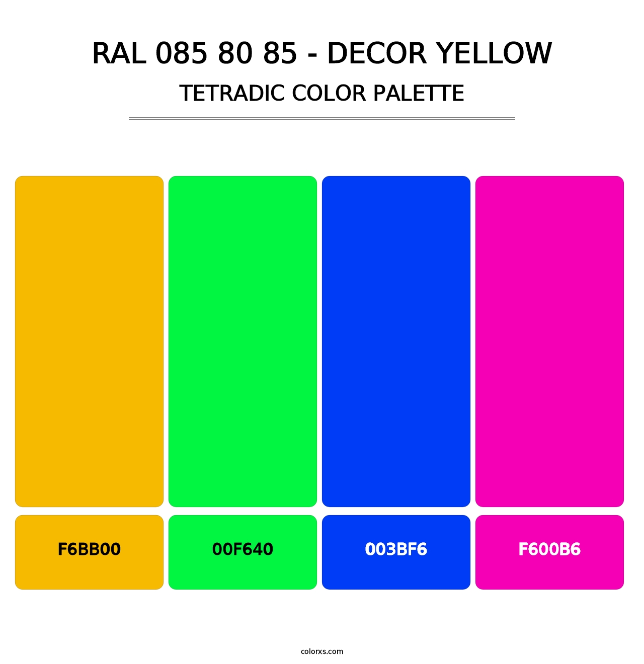 RAL 085 80 85 - Decor Yellow - Tetradic Color Palette