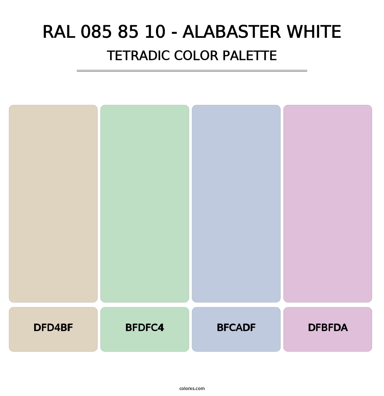 RAL 085 85 10 - Alabaster White - Tetradic Color Palette
