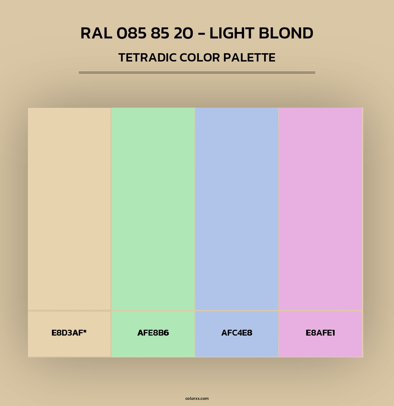 RAL 085 85 20 - Light Blond - Tetradic Color Palette