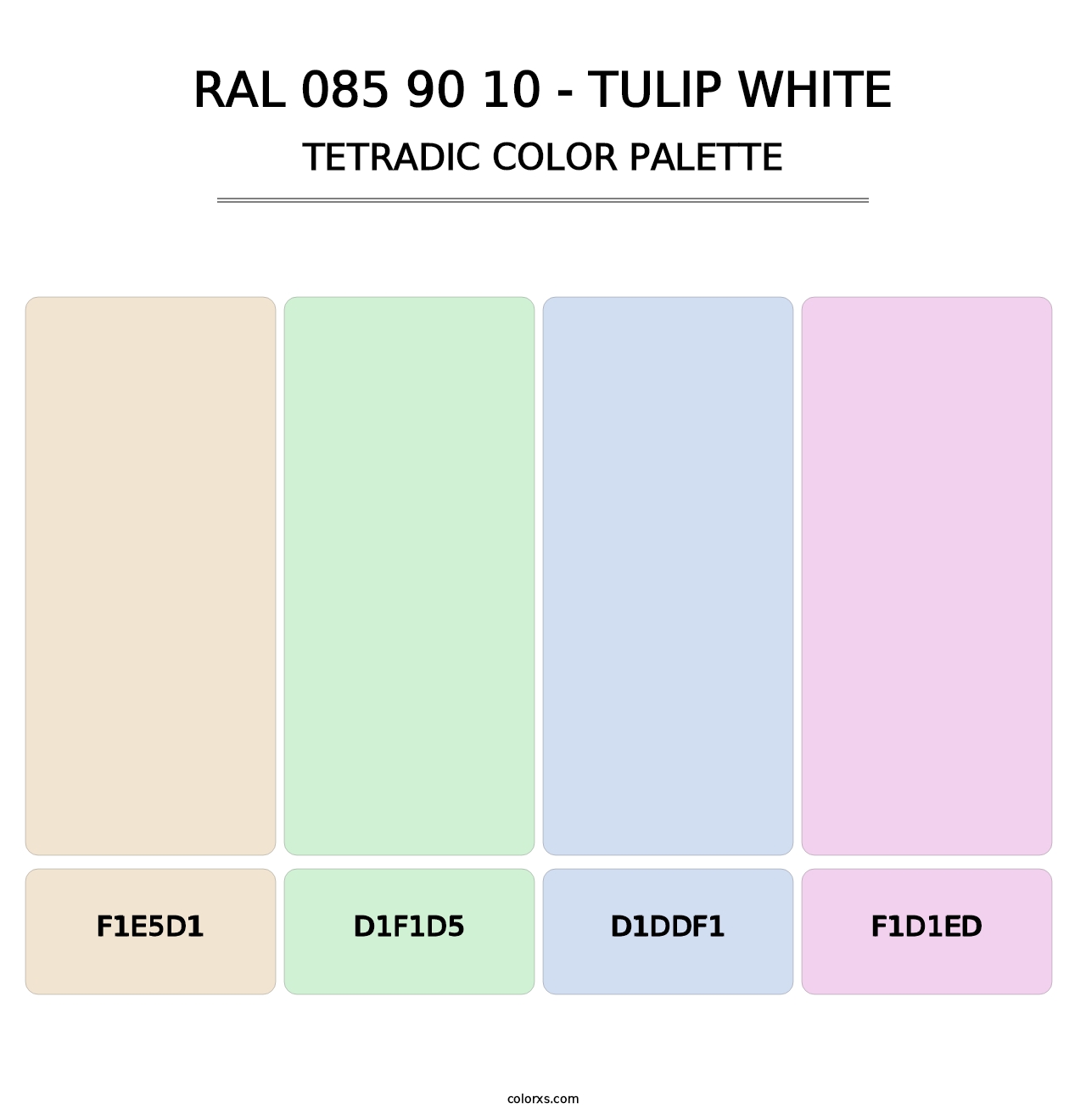 RAL 085 90 10 - Tulip White - Tetradic Color Palette
