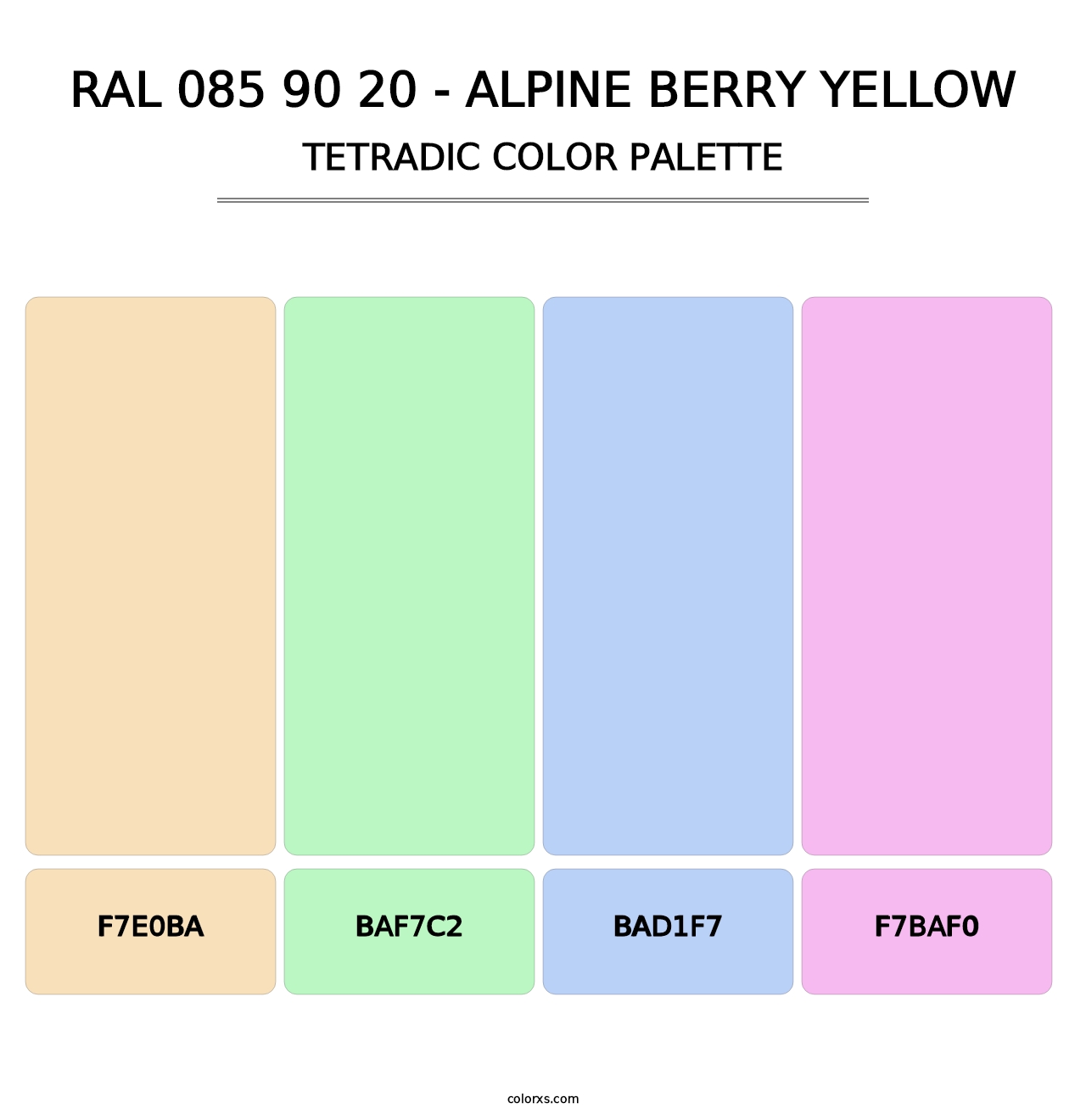 RAL 085 90 20 - Alpine Berry Yellow - Tetradic Color Palette