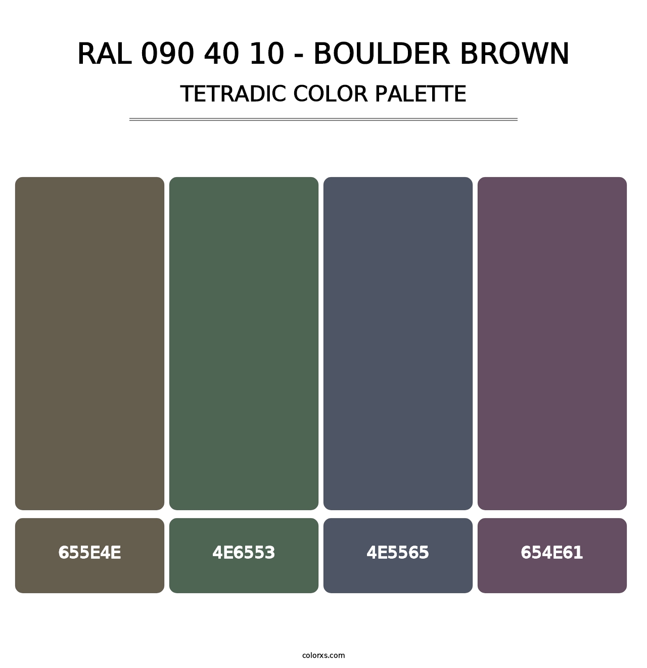 RAL 090 40 10 - Boulder Brown - Tetradic Color Palette