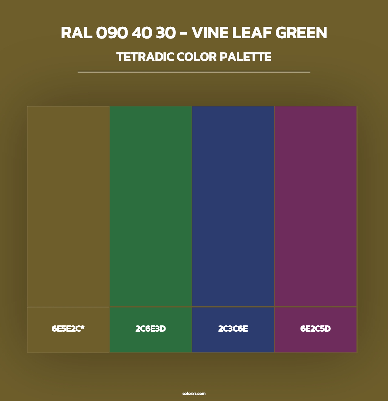 RAL 090 40 30 - Vine Leaf Green - Tetradic Color Palette