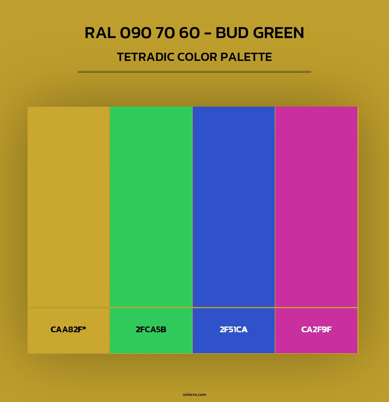 RAL 090 70 60 - Bud Green - Tetradic Color Palette