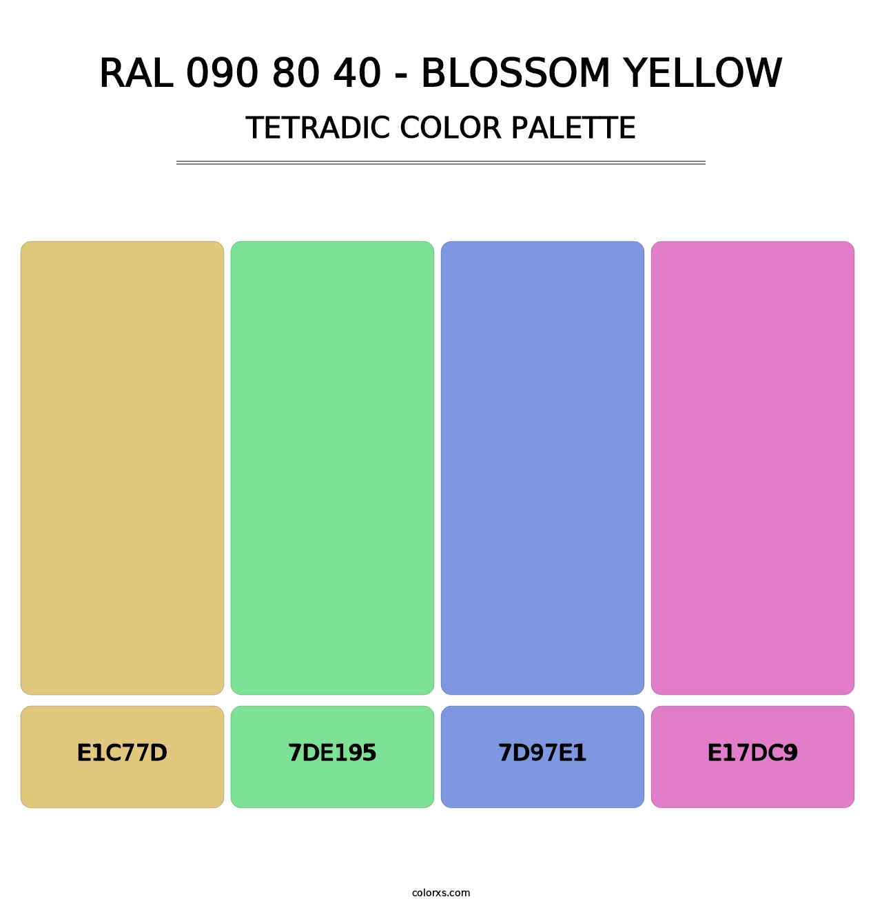 RAL 090 80 40 - Blossom Yellow - Tetradic Color Palette