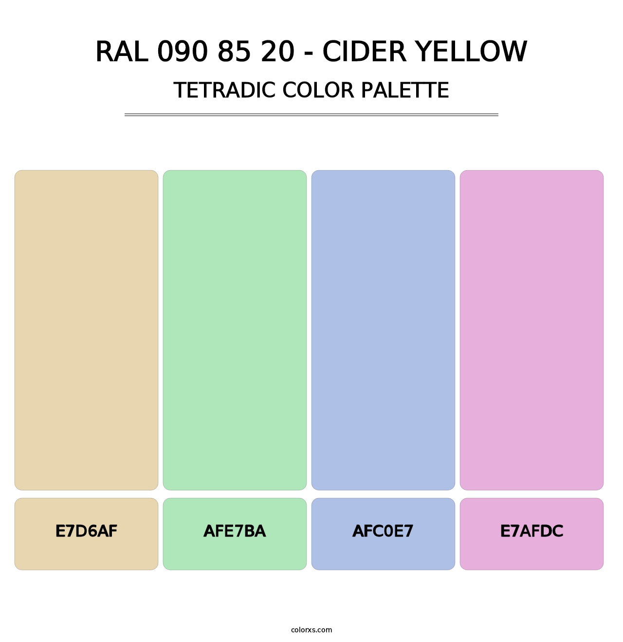 RAL 090 85 20 - Cider Yellow - Tetradic Color Palette